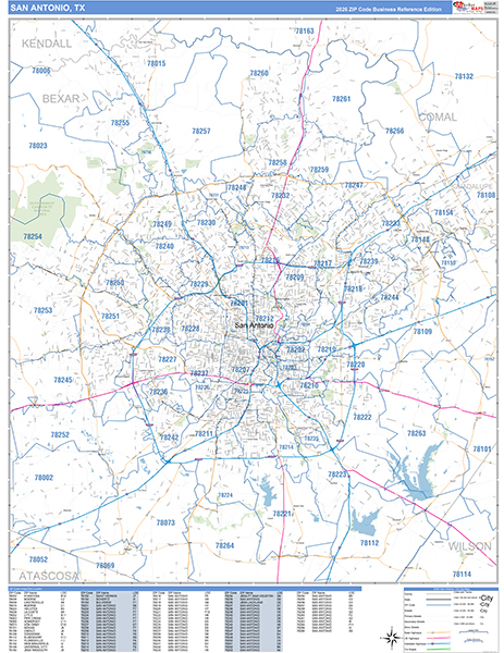 San Antonio, TX Zip Code Map